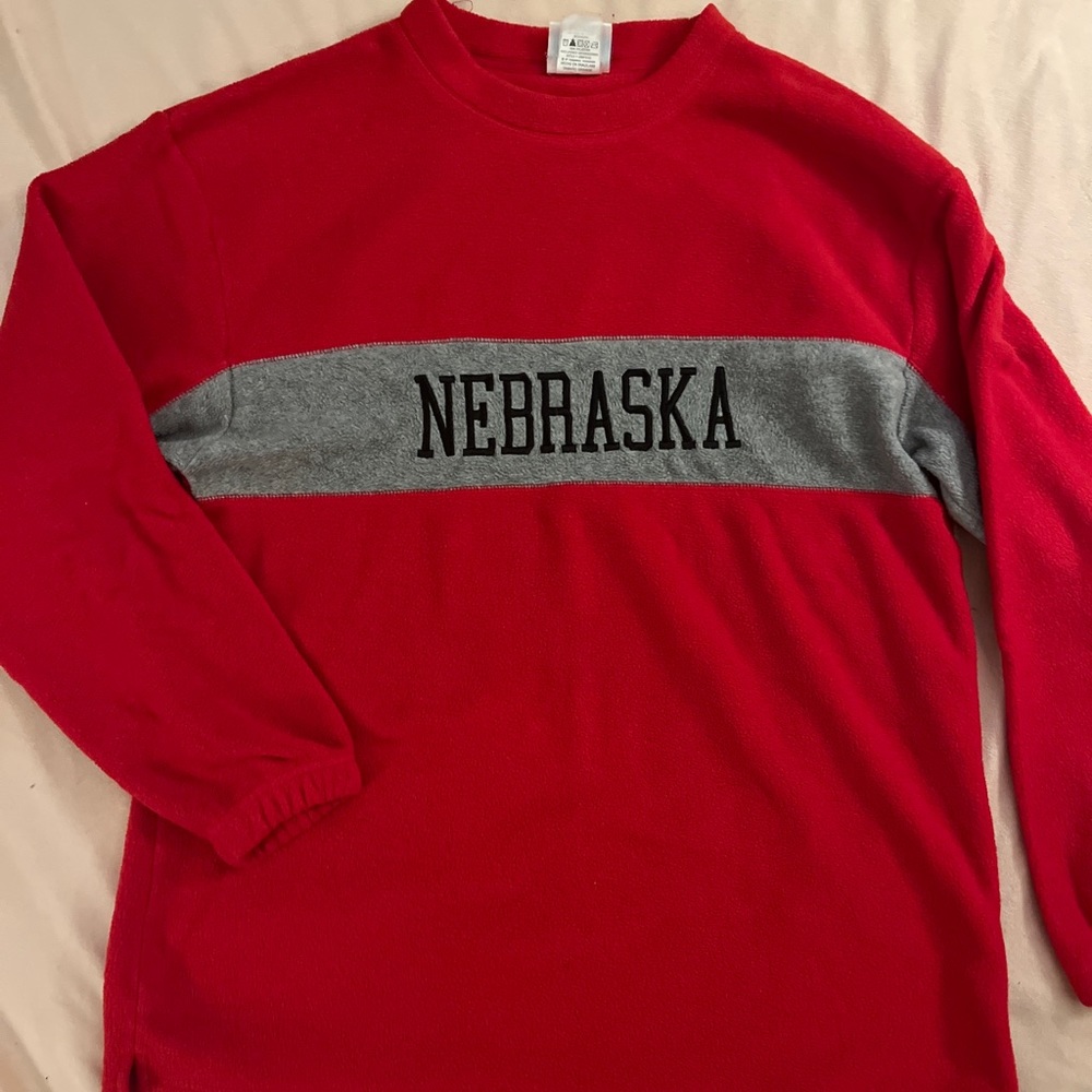 Vintage Nebraska Fleece NFL Sweater Size L Amazing condition